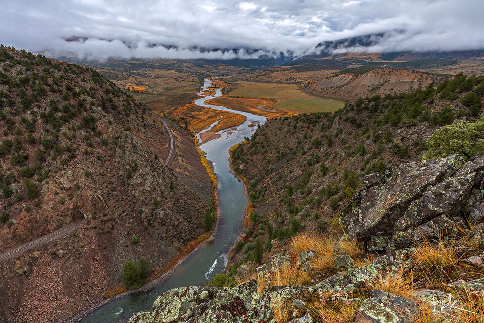 Limited edition print looking down at the Colorado River as it emerges from Gore Canyon near Kremmling, Colorado.