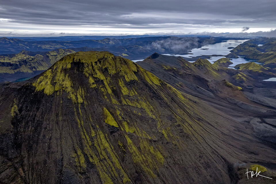 Limited edition print of the summit of the peak, Sveinstindur, with  Langisjór extending behind it.