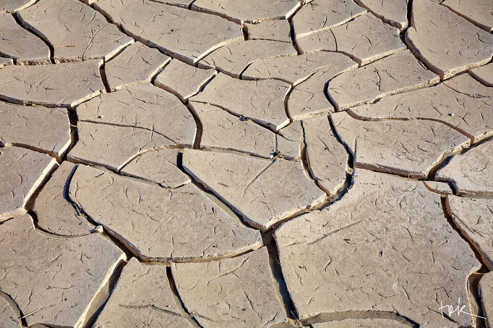 Limited edition print of abstract mud tiles at Death Valley National Park.