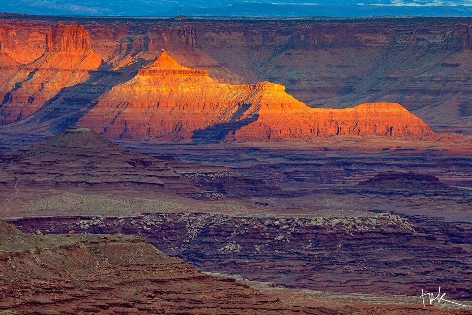 Limited edition print of illuminated sandstone formations at Canyonlands National Park.